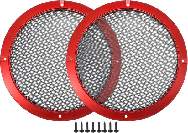ACROPIX Universal 8" Car Speaker Grills Cover, Round Mesh Protector Case with Mounting Screws - Pack of 2