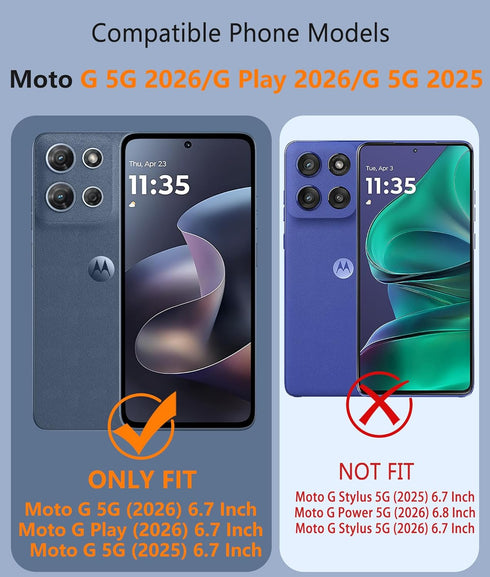 FNTCASE G-2026/2025 2026/Moto 2025 for Moto Phone Case: Moto G Play G Power Case with Screen Protector Dual Layer