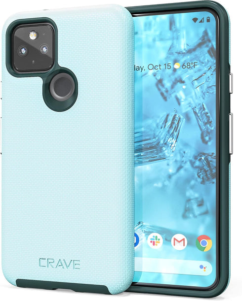 Crave Pixel 5 Case, Dual Guard Protection Series for Google Pixel 5 - Aqua