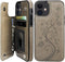 Vaburs Wallet Case for iPhone 12 and iPhone 12 Pro - Card Holder, Embossed Butterfly Pattern PU Leather, Shockproof