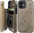 Vaburs Wallet Case for iPhone 12 and iPhone 12 Pro - Card Holder, Embossed Butterfly Pattern PU Leather, Shockproof