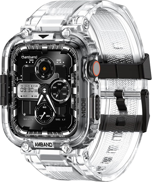 amBand Bands Compatible with Apple Watch 9/8/7 41mm - M1 Sport Series Rugged Case with TPU Strap for iWatch