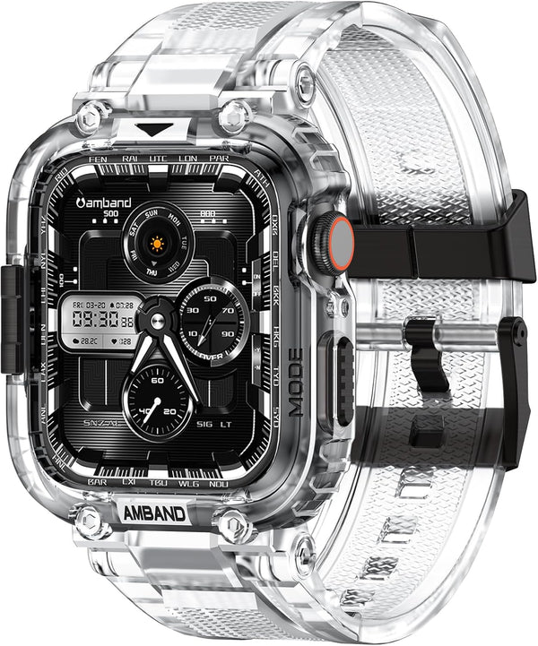 amBand Bands Compatible with Apple Watch 9/8/7 41mm - M1 Sport Series Rugged Case with TPU Strap for iWatch