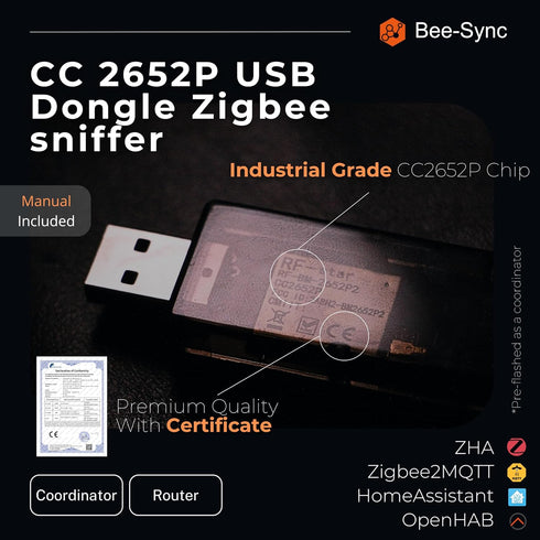 Zigbee 3.0 USB Dongle Plus Gateway, Universal Zigbee USB Gateway with Antenna for Home Assistant, Smart Home, Open HAB
