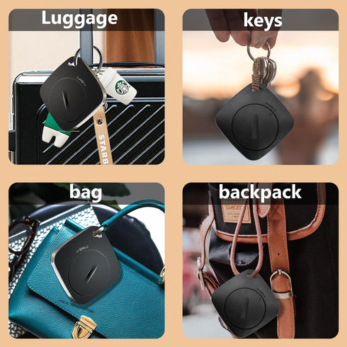 Key Finder Bluetooth Tracker, 4 Pack for iOS with Apple Find My, IP67 Waterproof, Anti-Lost Notification, Item Locator