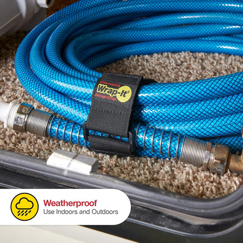 Wrap-It Storage Super-Stretch 12" Cinch Straps - 8 Pack Elastic Hook and Loop for Cord Organizer