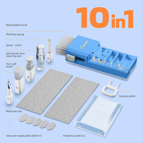 Tassmpitor Laptop Cleaning Kit, Keyboard Cleaning Kit with Spray and Wipe, Keyboard Cleaner for MacBook iPad Tablet