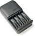 Amazon Basics 4-Bay 4 Count, Battery Charger for AA & AAA Rechargeable Batteries with Pre-Charged AA NiMh Batteries