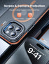 Tigowos iPhone 15 Pro Max Case, Matte Skin Feeling Back Cover, 10FT Drop Resistant, Bumper Orange
