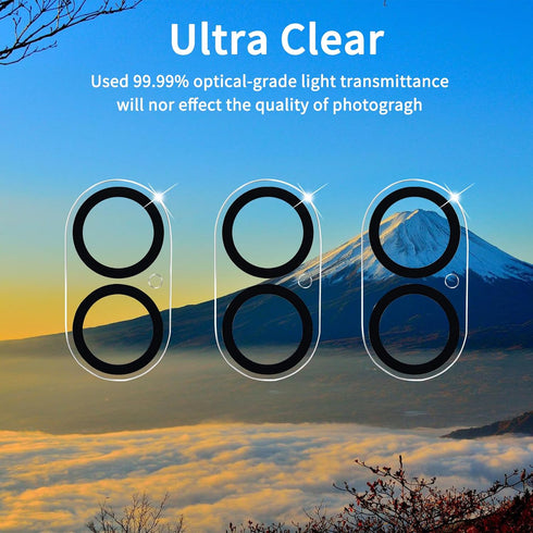 Dengduoduo 3 Pack 17, 9H Camera Lens Protector for iPhone Tempered Glass, Ultra HD, Hardness, Anti-Scratch, Case