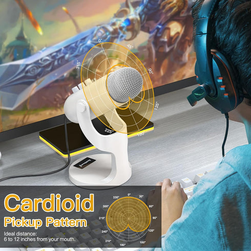 ZealSound USB Microphone, Quick Mute Noise Cancel for Phone/PC, Gaming Microphone with Gain Control for Streaming