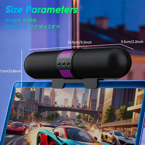 BESTISAN 5.3/Wired 6 Computer Speaker, Bluetooth USB A/C Connection, RGB Light Modes, Gaming Soundbar