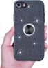 Wisdompro Case for iPhone SE 2022/2020, Cute Glitter Bling Sparkly Case with Ring Stand