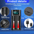 Swanlake 18650 3.7V 18650,26650,21700,18500,18350,16650 1.2V LiFePO4 Battery Charger,LCD Display Charger for Li-ion