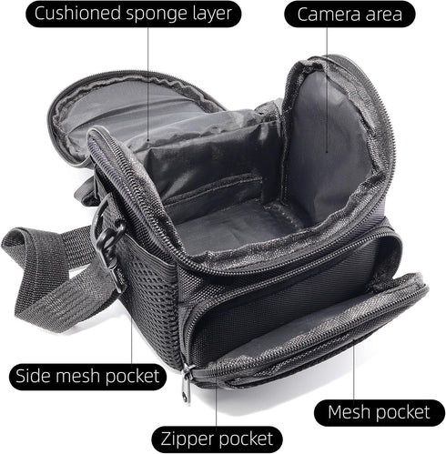 Compact Camera Bag for DSLR/SLR/Mirrorless Shockproof Shoulder Case with Buffer Sponge for Nikon, Canon, Sony, Pentax