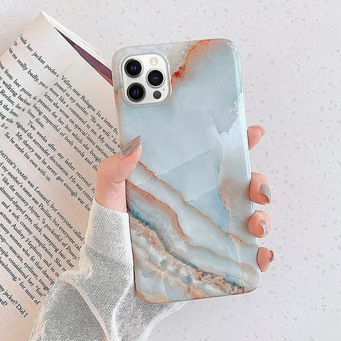 J.west Case for iPhone 13 Pro Max, Unique Grey Marble Print Pattern, Soft TPU Slim Fit Cover