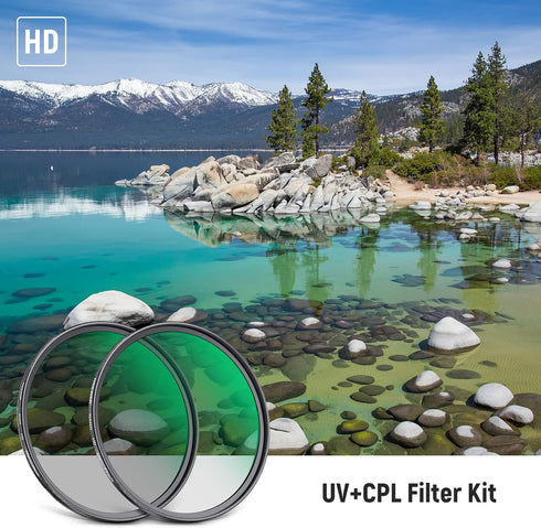 NEEWER 77mm CPL UV Lens Filter Kit, Circular Polarizer(Polarizing) UV Protection Filter Set with HD Optical Glass with Double Sided 30 Layer Nano Coatings Ultra Slim Aluminum Frame