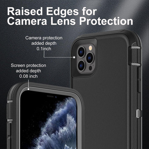 Shop iPhone 11 Pro Max Case: Military Grade 3-in-1 Heavy Duty, Shockproof, Drop Proof, Dust Proof + 2 Tempered Glass