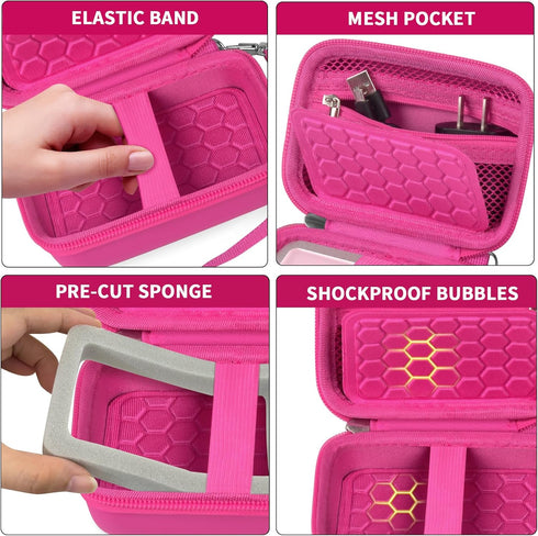 AbergBest Carrying & Protective Case for Digital Camera, Compatible with Kodak Pixpro/Canon PowerShot - Rose Red