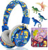 QearFun Dinosaur Headphones for Boys Kids, Bluetooth Headphones with Microphone & 3.5mm Jack, Adjustable Headband for