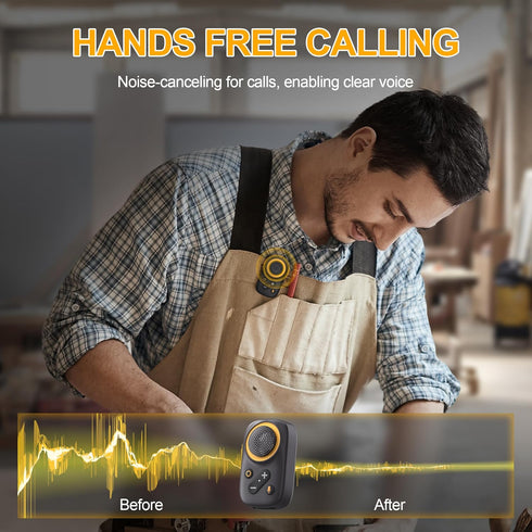 GOTOOLZ 5.4 12Hrs IPX5 Wearable Bluetooth Speaker, Bluetooth Clip On Wireless Speaker with Mic, TWS Function, Playtime