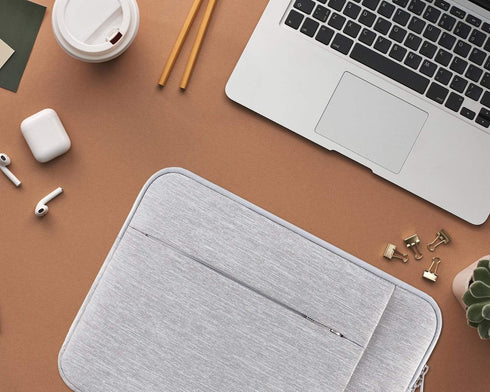 Lacdo 14 Inch Laptop Sleeve Case for HP Lenovo Dell ASUS Acer Chromebook 14, Water-Resistant, Gray