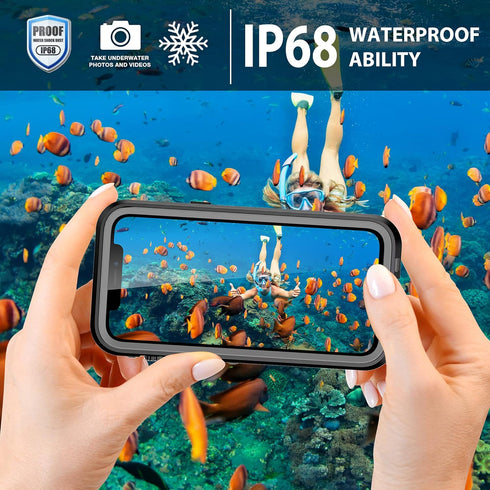 Waterproof Case for iPhone 13 Pro Max 6.7", Full Body Shockproof Dustproof Cover with Built-in Screen Protector