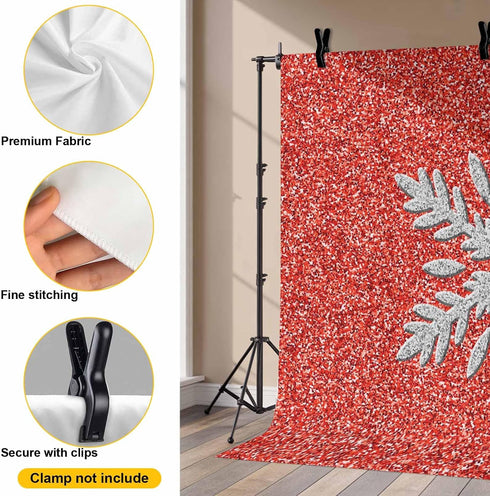 Generic 10 8 Modern Themed Photo Backdrop for Photoshoot, x FT Winter Watercolor Sparkling Snowflake Pattern Photo