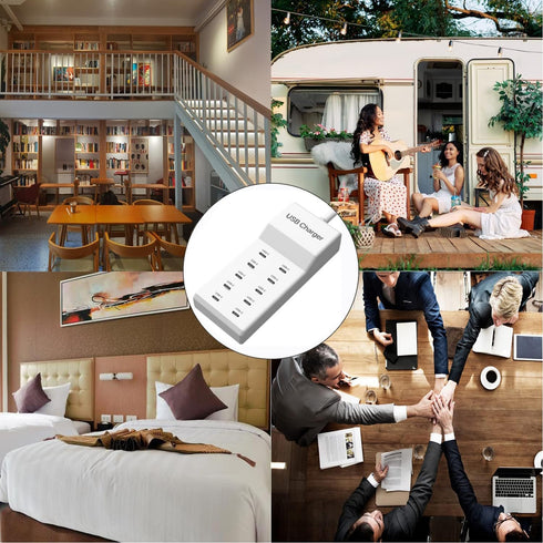 USB C Charger, 10 Ports USB Charging Station, 50W Multi-Port USB C Wall Charger for iPhone 15/14/13/12/iPad/Samsung S23