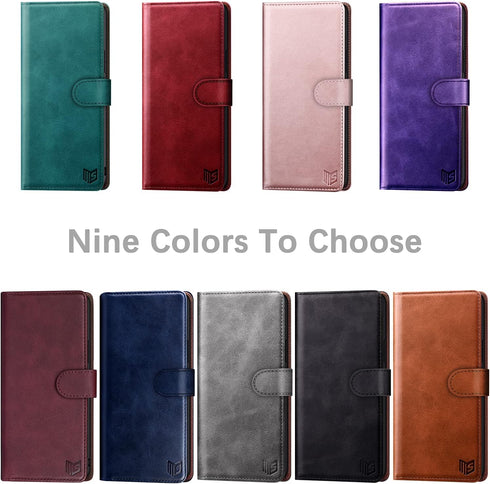 SUANPOT Samsung Galaxy A42 5G Wallet Case, RFID Blocking Leather Flip Folio Book Phone Case for Women Men