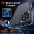 for Samsung Galaxy A25 Case, Full Body Heavy Duty Rugged Shockproof Protective Phone Cover with Lanyard Strap, Tempered Glass Screen Protector, Black Matte