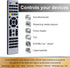 GE 4-Device 33709 Universal Remote Control, Designer Series, Brushed Nickel/Silver