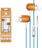 Earth-Budz Genuine Wood Earbuds | in-Ear Noise-Isolating Headphones with in-line Microphone (Blue Skies)