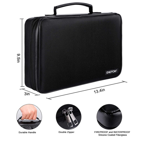 ENGPOW Fireproof Battery Organizer, Waterproof Storage Case with Tester, Holds 220+ Batteries