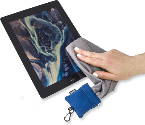 Carson Stuff-It Pro Microfiber Lens Cloth Cleaning System for Glasses, Smartphones, Tablets, and Cameras (Blue)