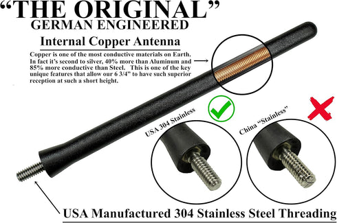 AntennaMastsRus Original 6 3/4 Inch Short Rubber Antenna for Ford Bronco (1980-1996) - Car Wash Proof