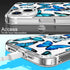 LUHOURI Case for iPhone 13 Mini - Crystal Acrylic Clear with Screen Protector, Slim Fit Floral Blue Butterflies