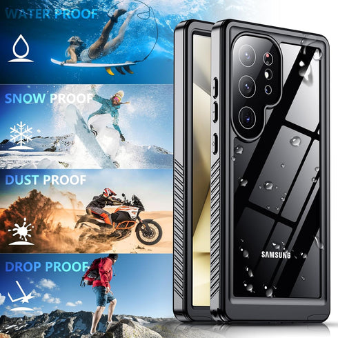 2024 Samsung Galaxy S24 Ultra Case, Waterproof with Built-in Camera & Screen Protector, Military Grade Shockproof