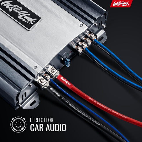 Install Link 14 Gauge Speaker Wire for Car, Home or RV Audio Cable, 100ft, CCA, Blue/Black