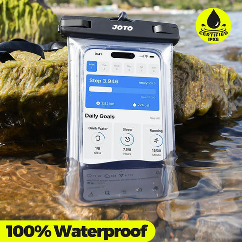 JOTO Universal Waterproof Phone Case for iPhone 16 15 14 13 Plus Pro Max, Galaxy S23 S22 S21 S20+ - Clear