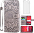 Phone Case for Motorola Moto Z3 / Z3 Play, Wallet Cases with Tempered Glass Screen Protector, Leather Magnetic Flip