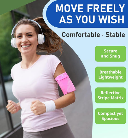 HiRui Universal Sports Armband, Cell Phone Armband Sleeves for Exercise, Compatible with iPhone and Samsung Galaxy