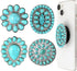 4 Pieces Turquoise Western Phone Grip Charm Teardrop Flower for Smartphones and Tablets (Classic Style)