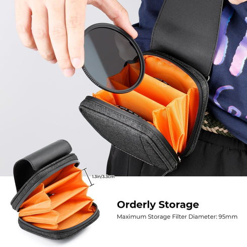 K&F Concept 4 in 1 Lens Filter Pouch - Up to 95mm, Waterproof Storage Wallet for ND UV CPL Filters