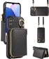 Furiet Wallet Case for Samsung Galaxy A14/M14 5G, Shoulder Strap Ring Buckle, Luxury PU Leather Zipper Flip Organ Purse