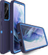 MXX Galaxy S21 Ultra Case, 3-Layer Heavy Duty Bumper Cover with Shock Protection, Dust Proof, 6.8 Inch 2021 (Blue)