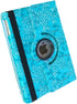 Case for iPad Air 1st Generation Models A1474 A1475 A1476, 360 Rotating Stand, Blue Embossed Flowers