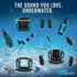 H2O Audio Surge+ Swim Headphones | 100% Waterproof, Noise Canceling, Dustproof, Black/Blue