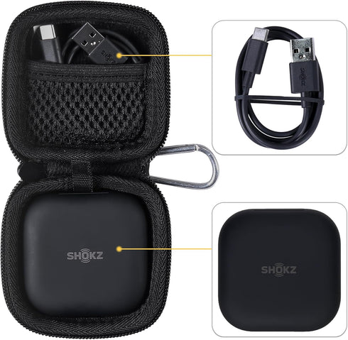 co2CREA Hard Case for SHOKZ OpenFit Open-Ear True Wireless Bluetooth Headphones, Black Replacement
