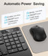 Hamile 3-Level 2.4GHz Quiet Wireless Keyboard and Mouse Combo DPI Silent Mouse, Full-Size Ergonomic Wrist Rest